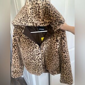 NWT RSQ Animal Print Faux Fur Jacket